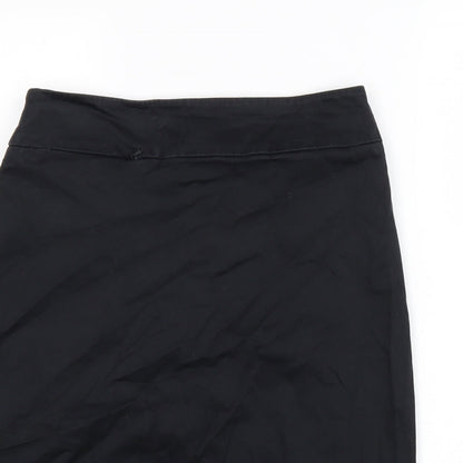George Womens Black Cotton Straight & Pencil Skirt Size 12 Zip