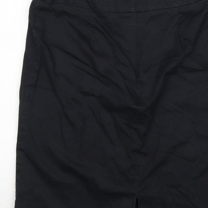 George Womens Black Cotton Straight & Pencil Skirt Size 12 Zip