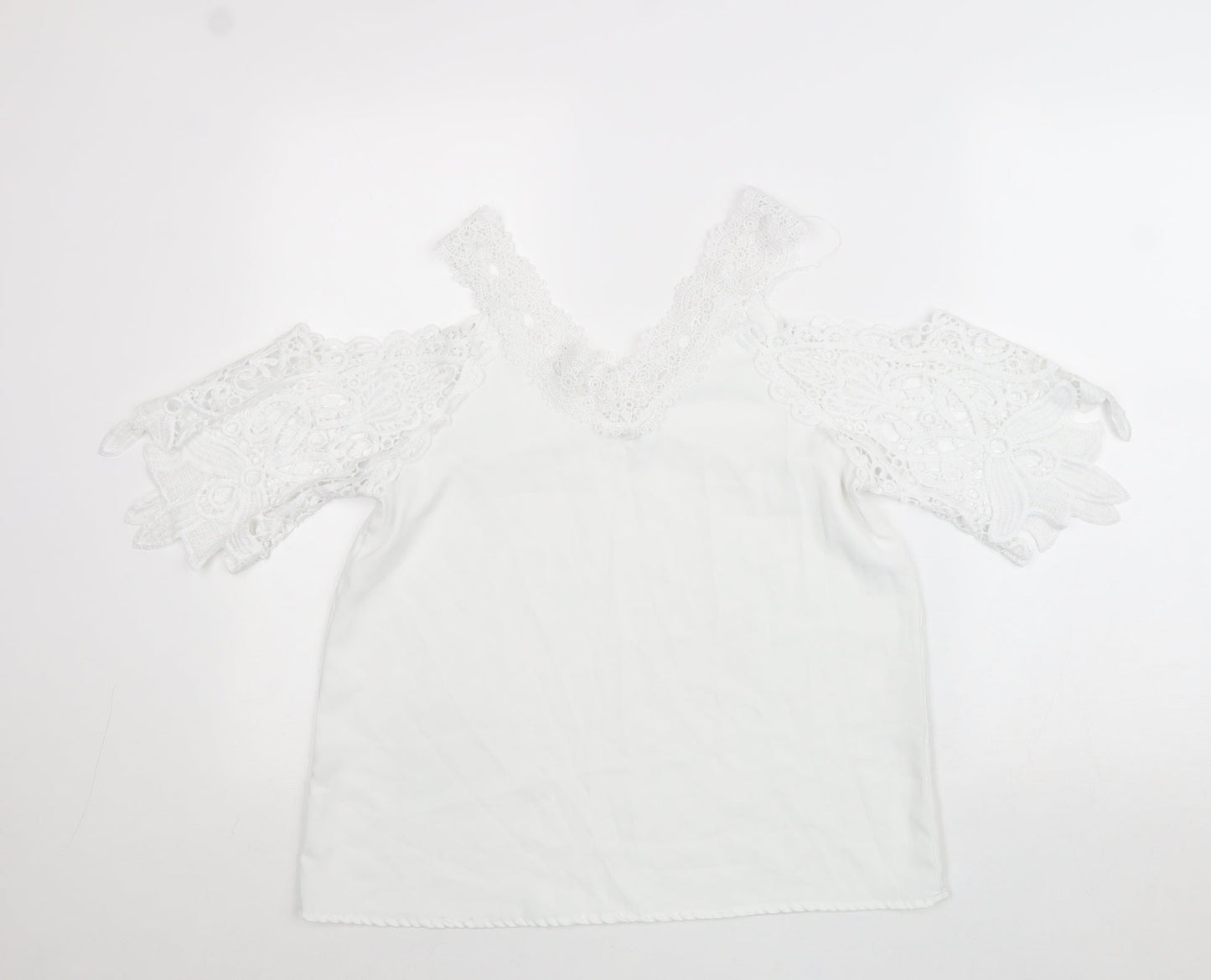 Womens UK Size S Preworn White Basic Blouse
