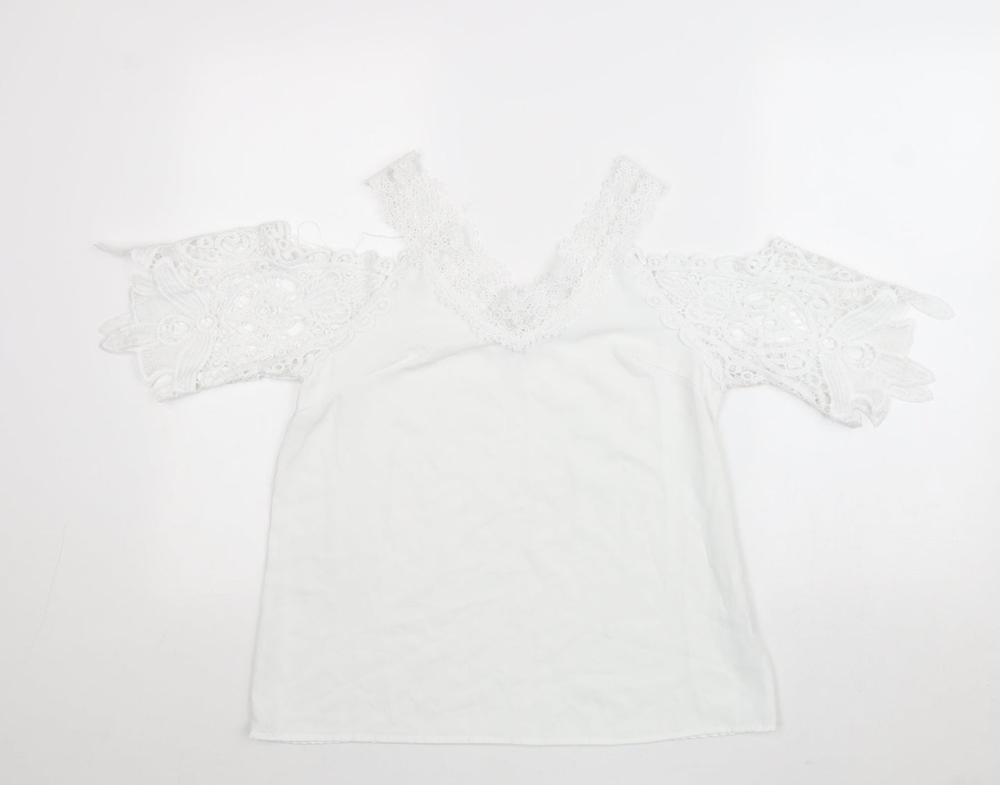 Womens UK Size S Preworn White Basic Blouse