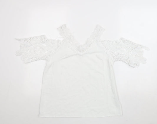 Womens UK Size S Preworn White Basic Blouse