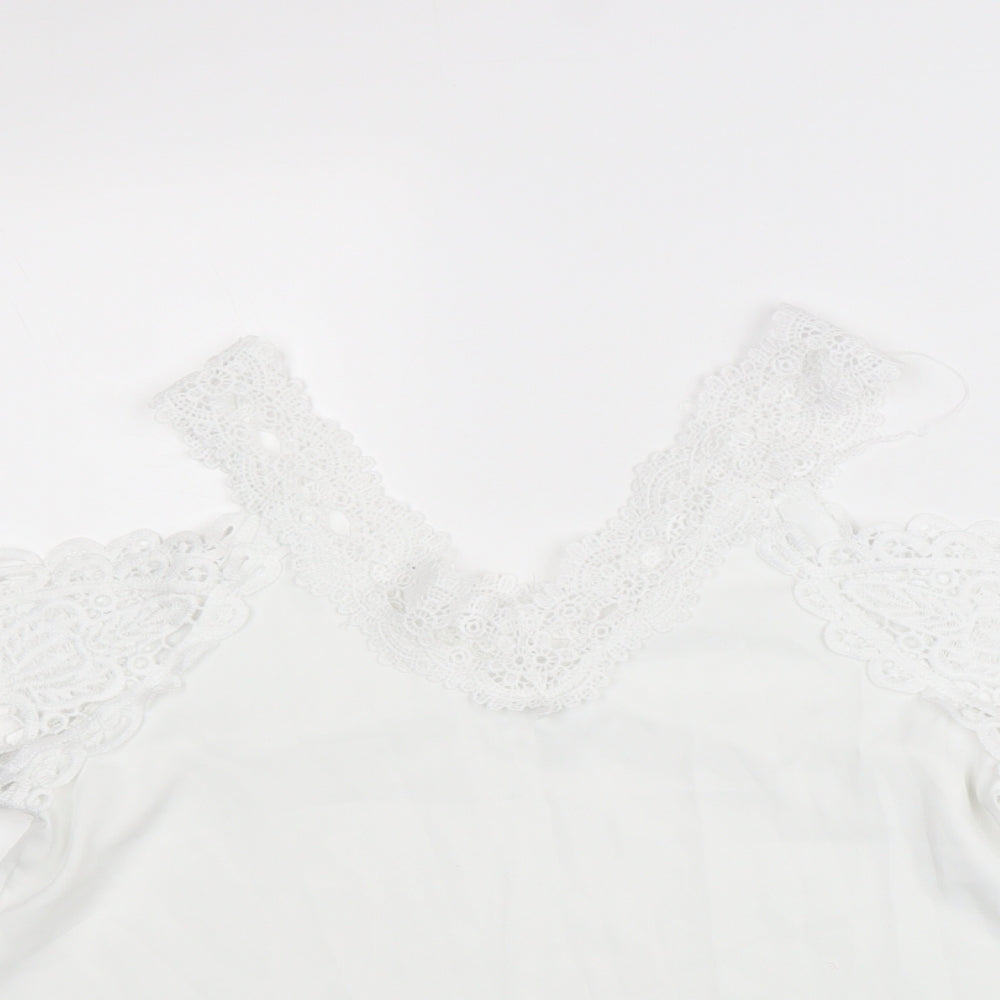 Womens UK Size S Preworn White Basic Blouse