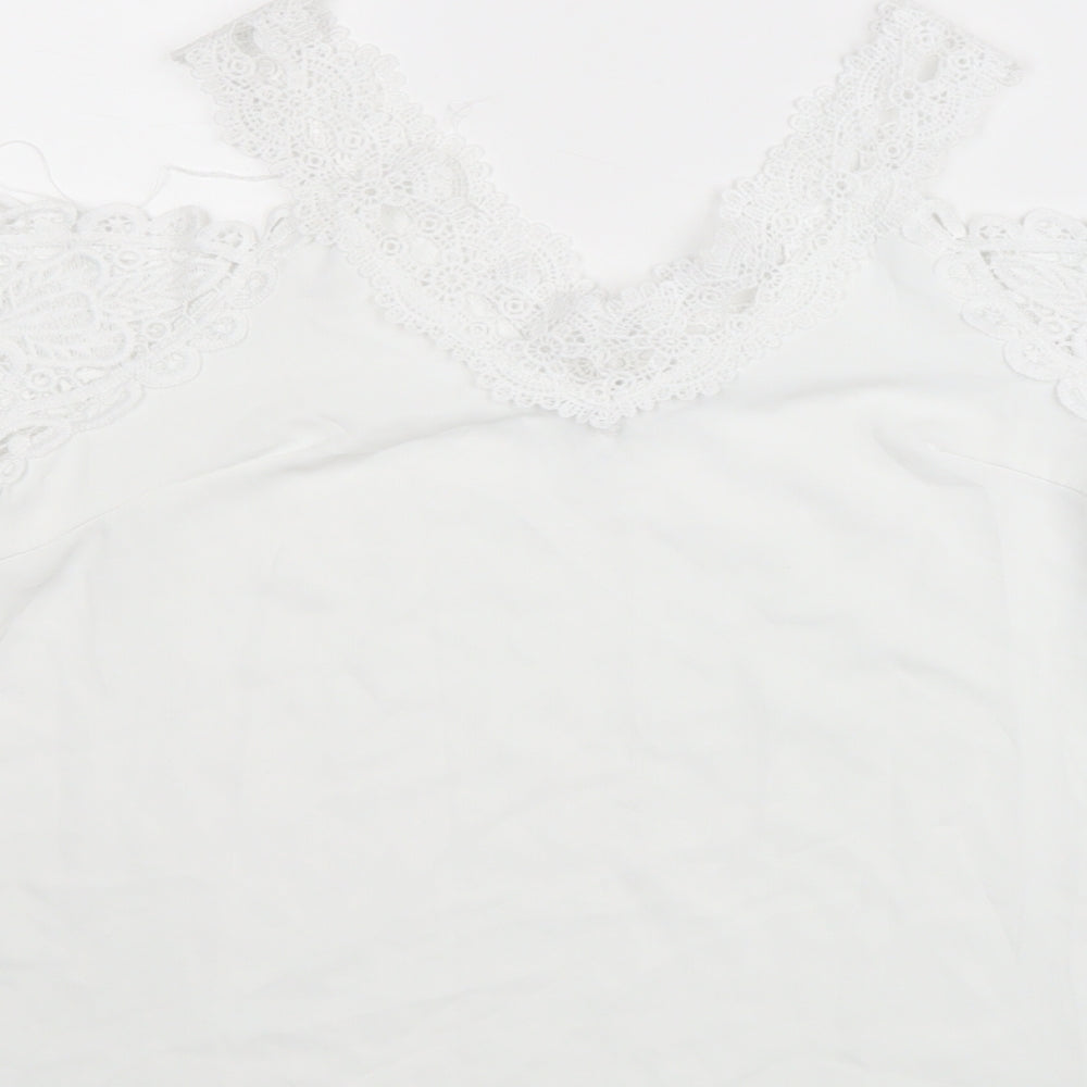 Womens UK Size S Preworn White Basic Blouse