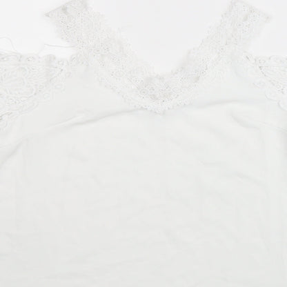 Womens UK Size S Preworn White Basic Blouse