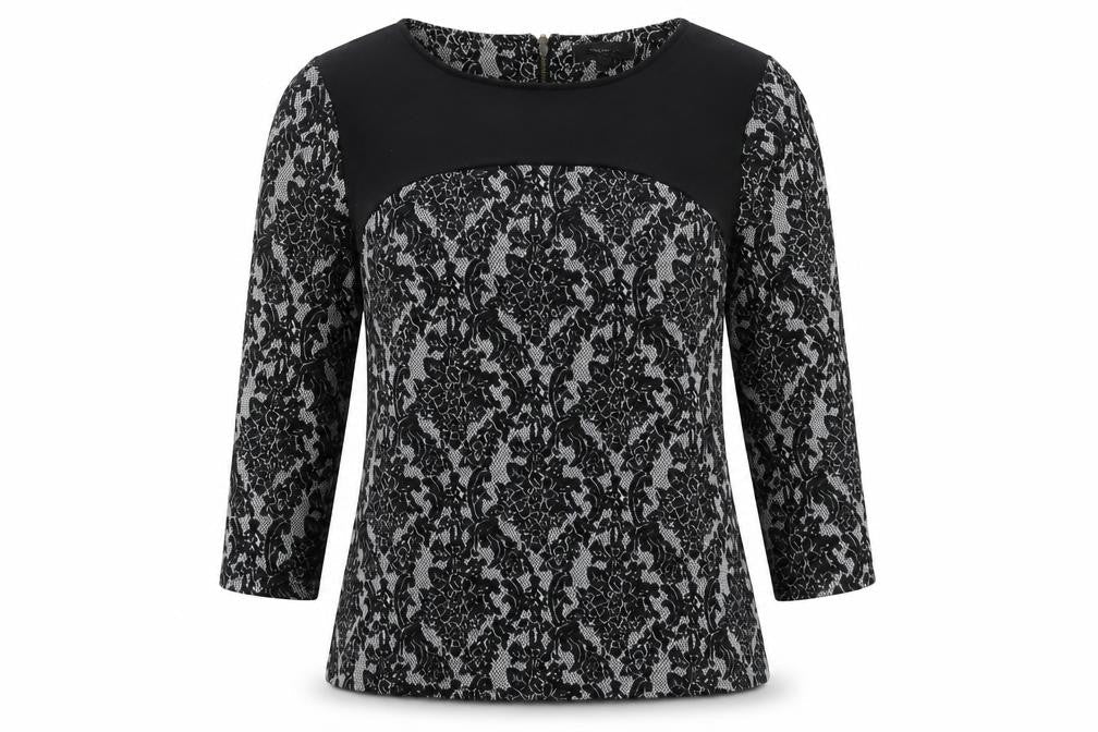 Womens UK Size 10 Papaya Black Basic Blouse