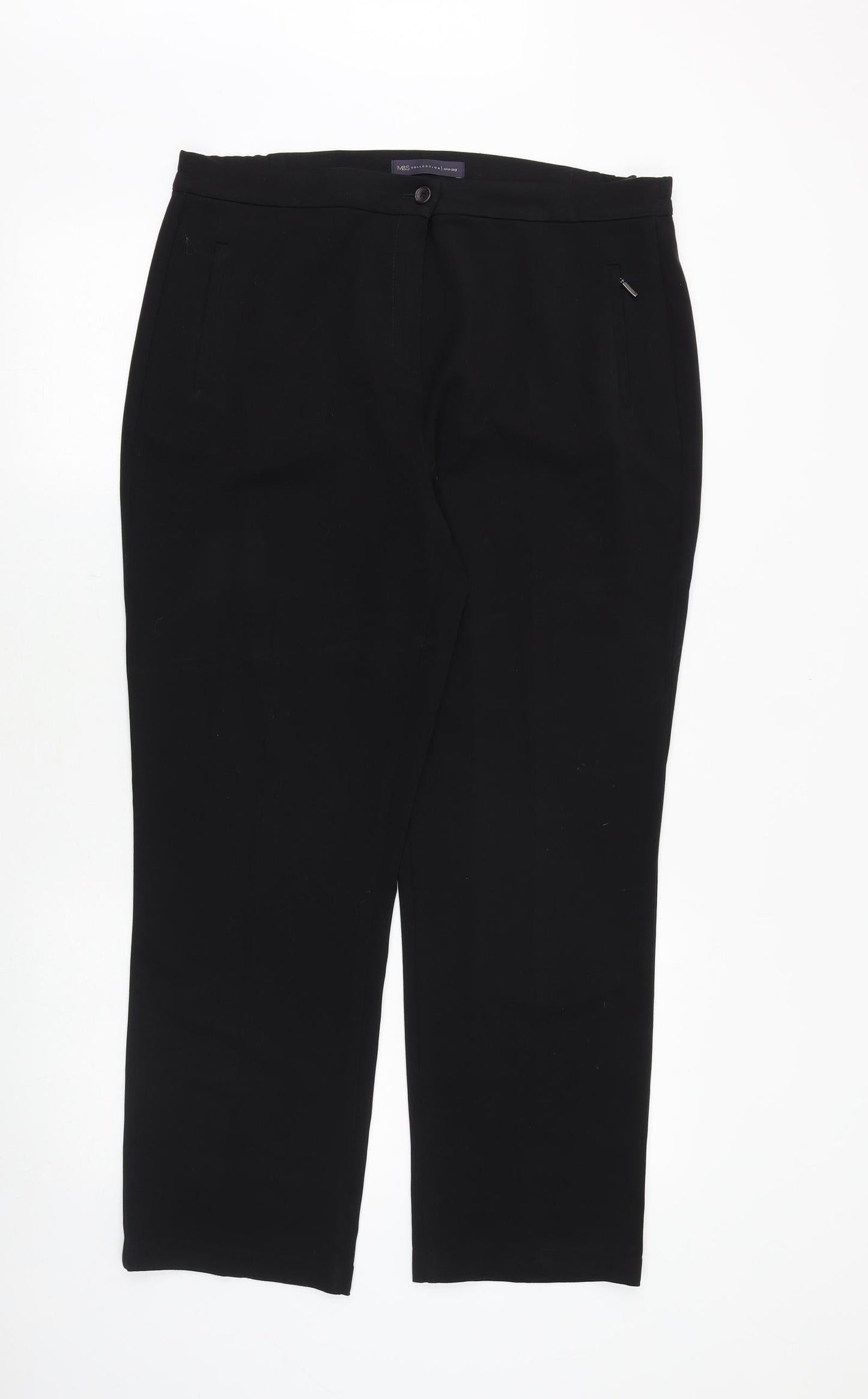 Womens UK Size 14 Marks and Spencer Regular Fit  Black Trousers