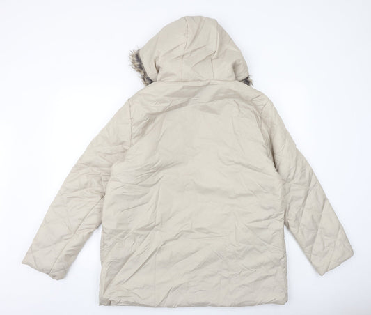 Anna De Lancay Womens Beige Quilted Jacket Size M Zip