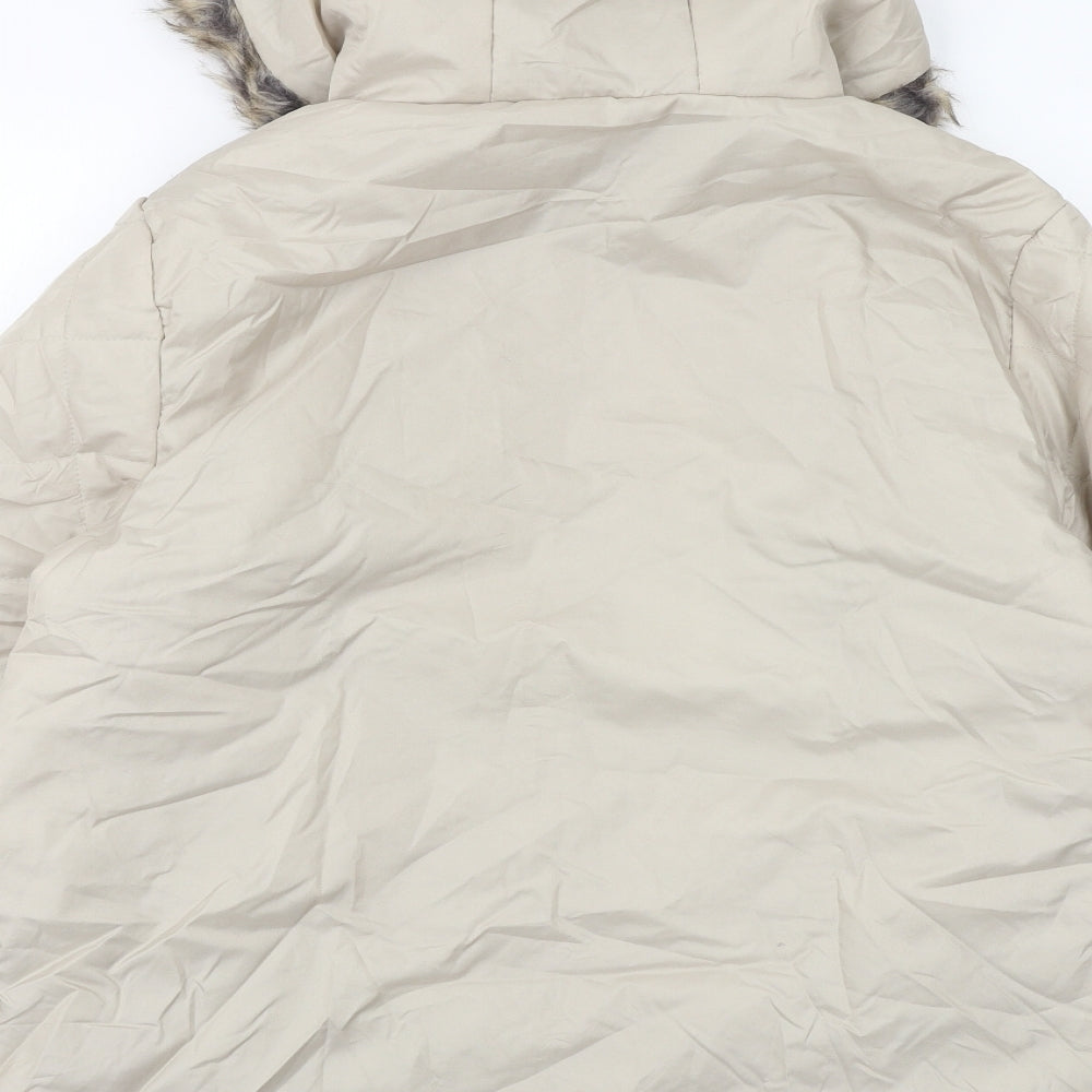 Anna De Lancay Womens Beige Quilted Jacket Size M Zip