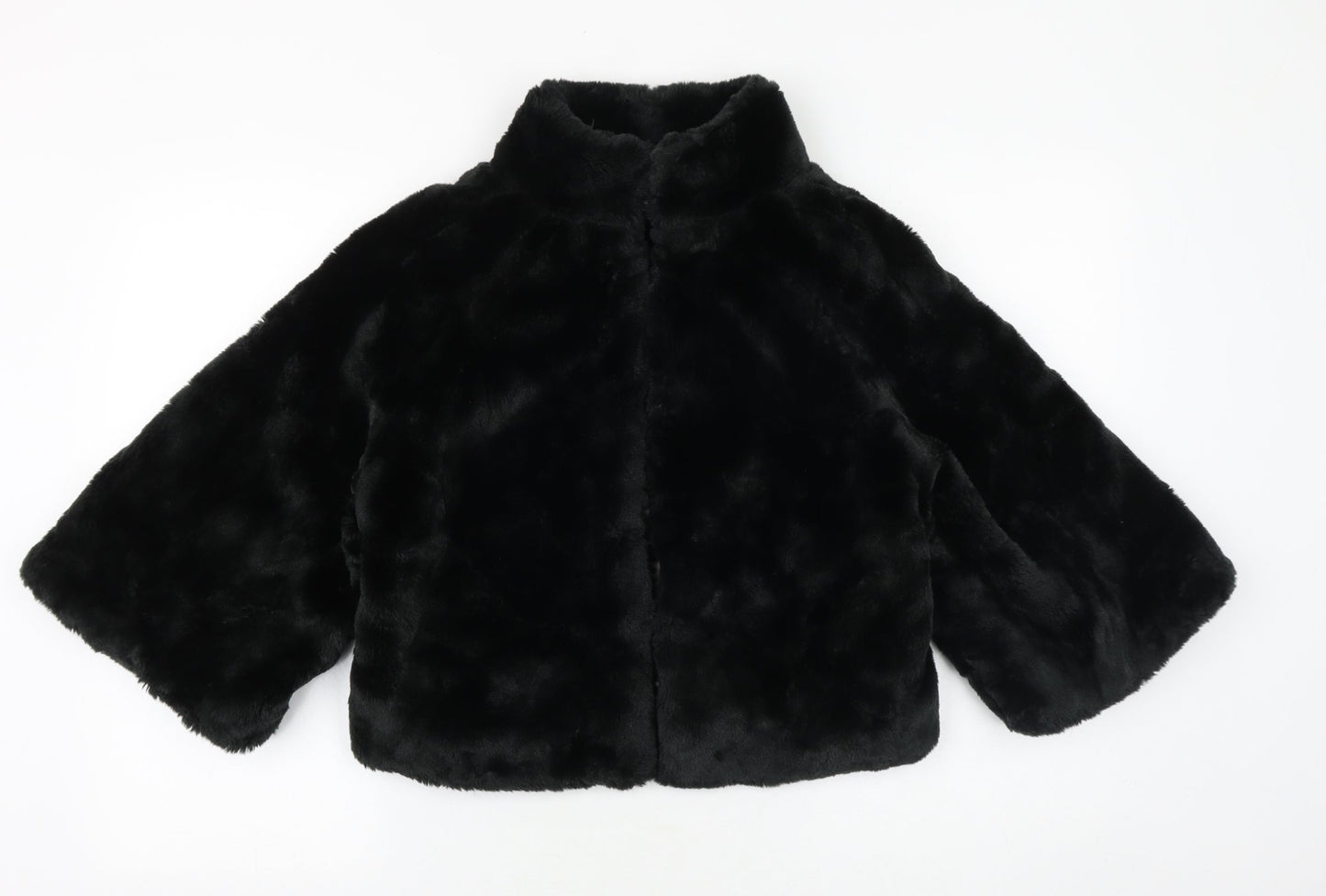 Primark Womens Black Jacket Size 12 Hook & Loop - Teddy Bear Style