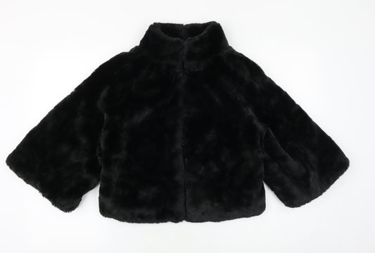 Primark Womens Black Jacket Size 12 Hook & Loop - Teddy Bear Style