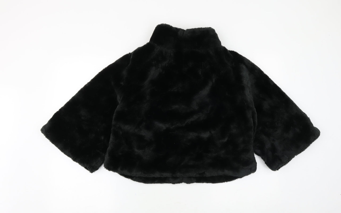 Primark Womens Black Jacket Size 12 Hook & Loop - Teddy Bear Style