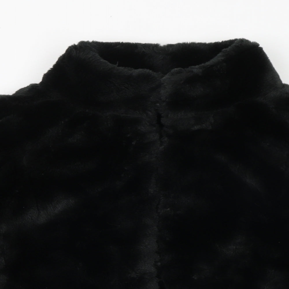 Primark Womens Black Jacket Size 12 Hook & Loop - Teddy Bear Style