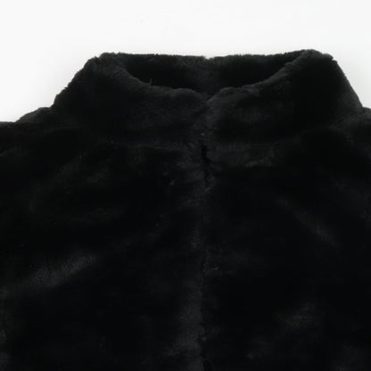 Primark Womens Black Jacket Size 12 Hook & Loop - Teddy Bear Style