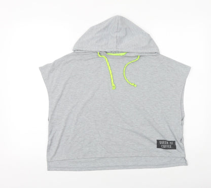 Cotton On Womens Grey Cotton Pullover Hoodie Size 2XS Pullover - Queen of coffee