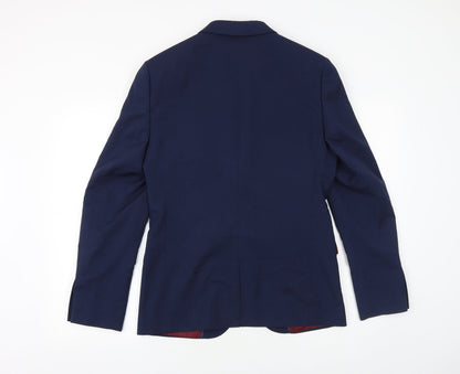Mens UK Size 38 River Island Regular Blue Suit Jacket