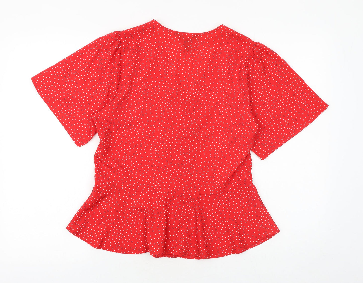 Womens UK Size 10 New Look Red Basic Blouse