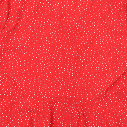 Womens UK Size 10 New Look Red Basic Blouse