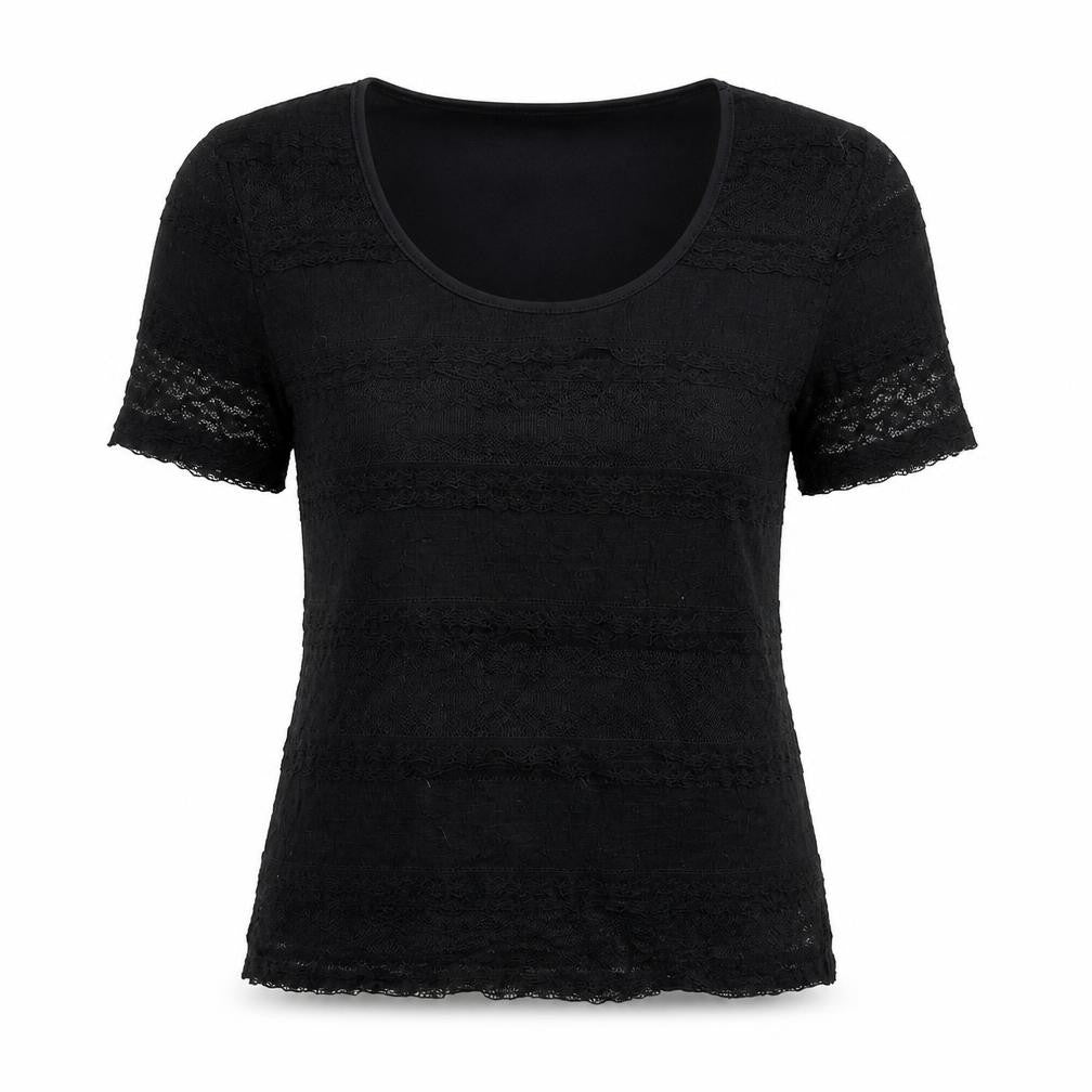 Womens UK Size XS Precis Black Basic T-Shirt
