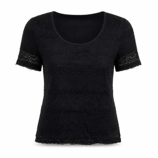 Womens UK Size XS Precis Black Basic T-Shirt