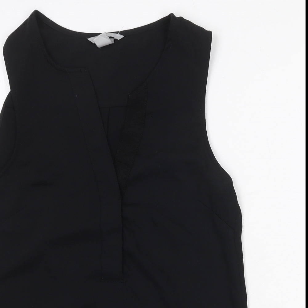 Womens UK Size 4 H&M Black Basic Tank