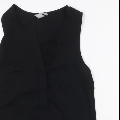 Womens UK Size 4 H&M Black Basic Tank