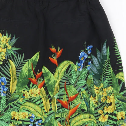 Oasis Womens Multicoloured Floral Polyester A-Line Skirt Size 8 Tie