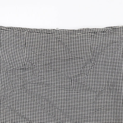 Joy Womens Black Geometric Cotton A-Line Skirt Size L Zip - Houndstooth Pattern