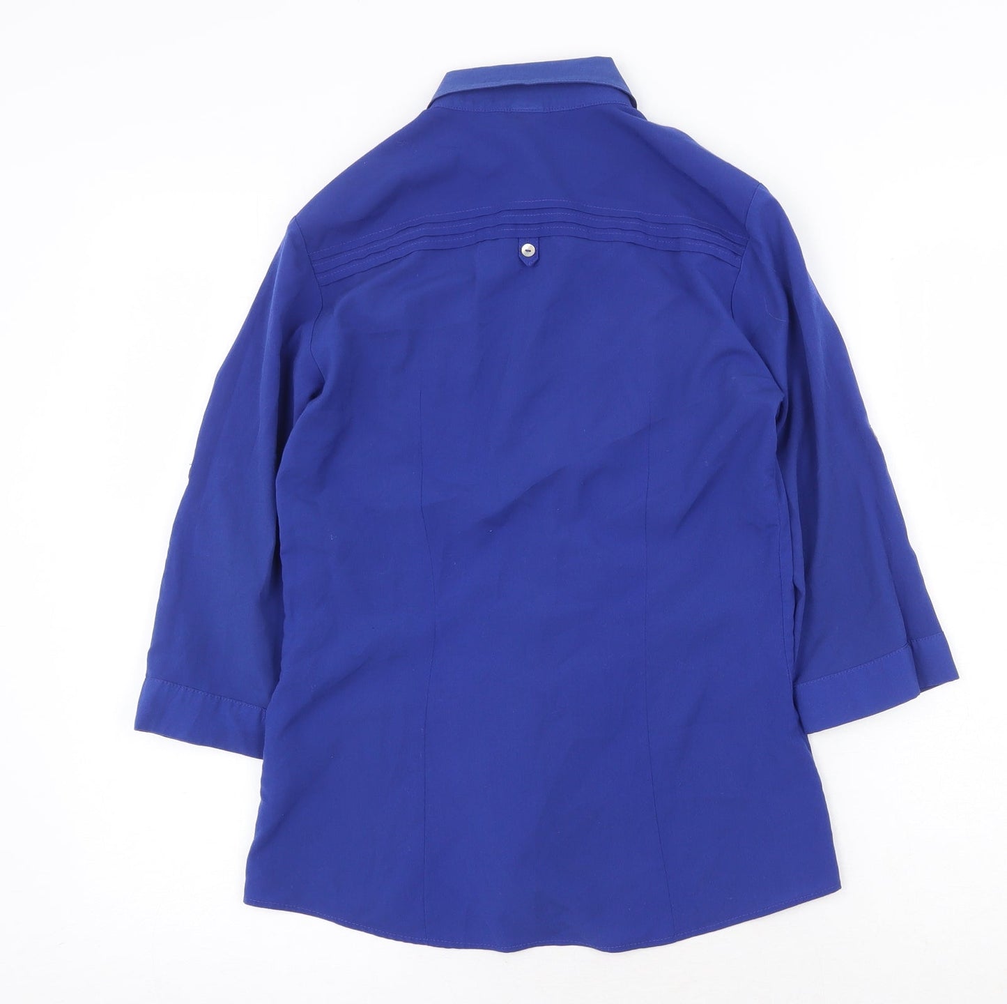 Womens UK Size 6 H&M Blue Basic Button-Up