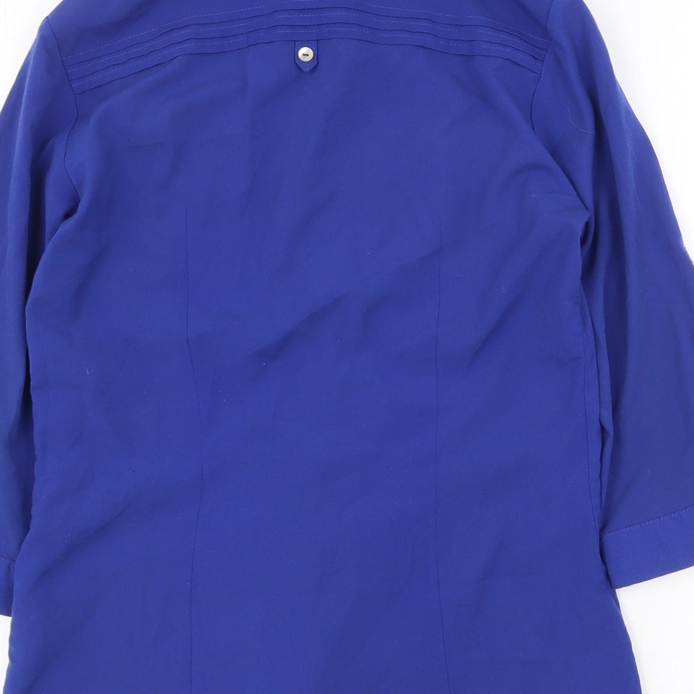 Womens UK Size 6 H&M Blue Basic Button-Up