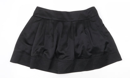 MNG Womens Black Polyester Skater Skirt Size 12 Zip