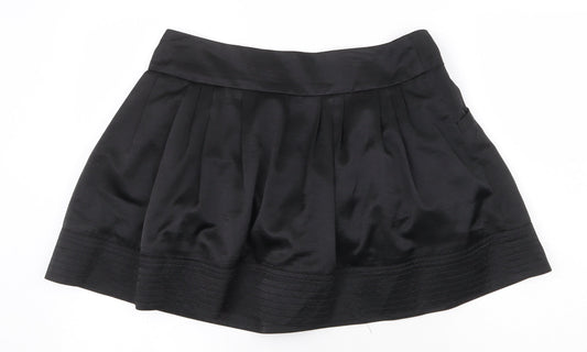 MNG Womens Black Polyester Skater Skirt Size 12 Zip