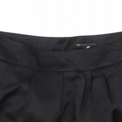 MNG Womens Black Polyester Skater Skirt Size 12 Zip
