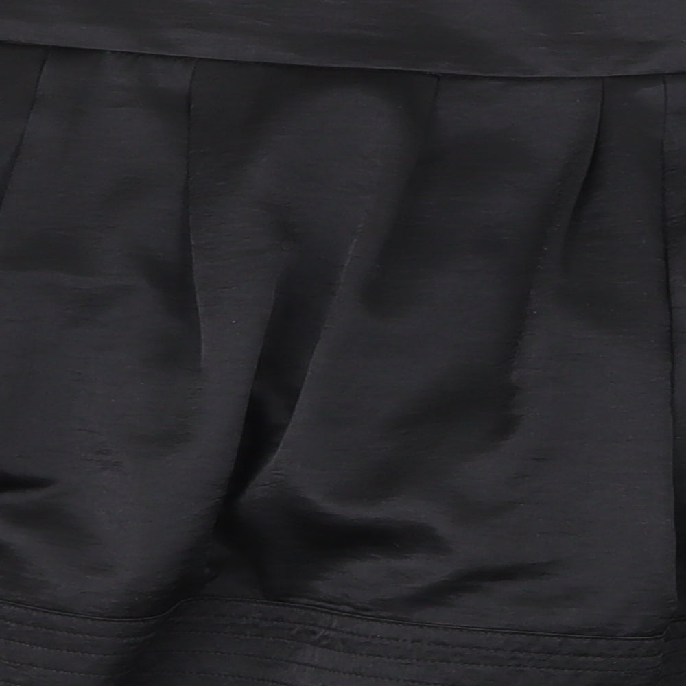 MNG Womens Black Polyester Skater Skirt Size 12 Zip