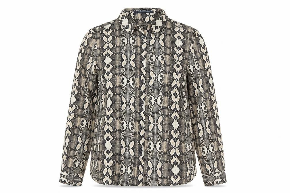 Womens UK Size 8 French Connection Brown Basic Button-Up