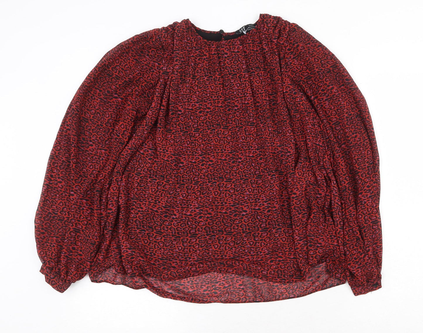 Womens UK Size XS Zara Red Basic Blouse