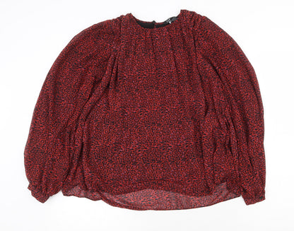Womens UK Size XS Zara Red Basic Blouse