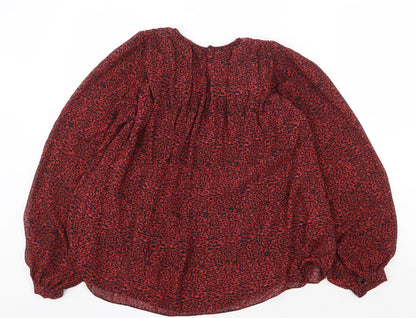 Womens UK Size XS Zara Red Basic Blouse