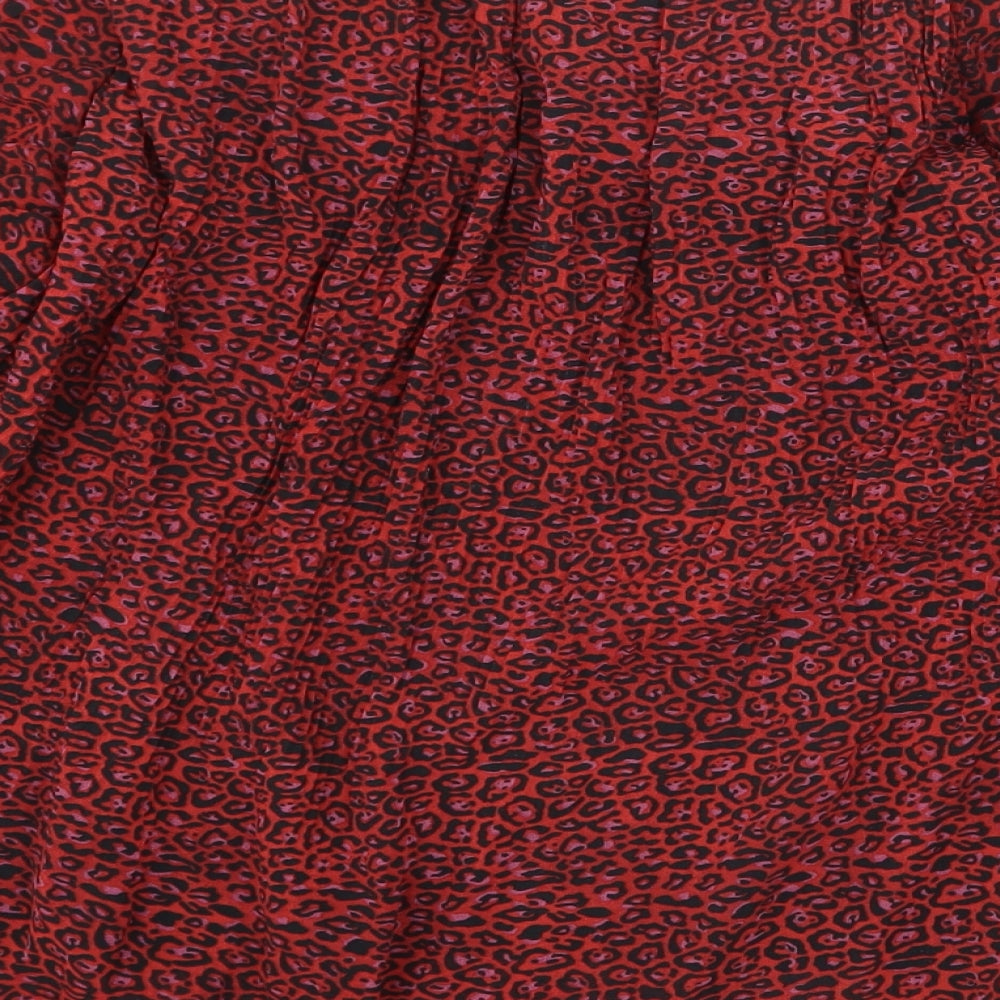 Womens UK Size XS Zara Red Basic Blouse