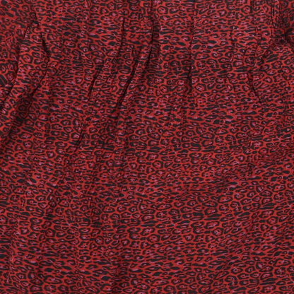 Womens UK Size XS Zara Red Basic Blouse