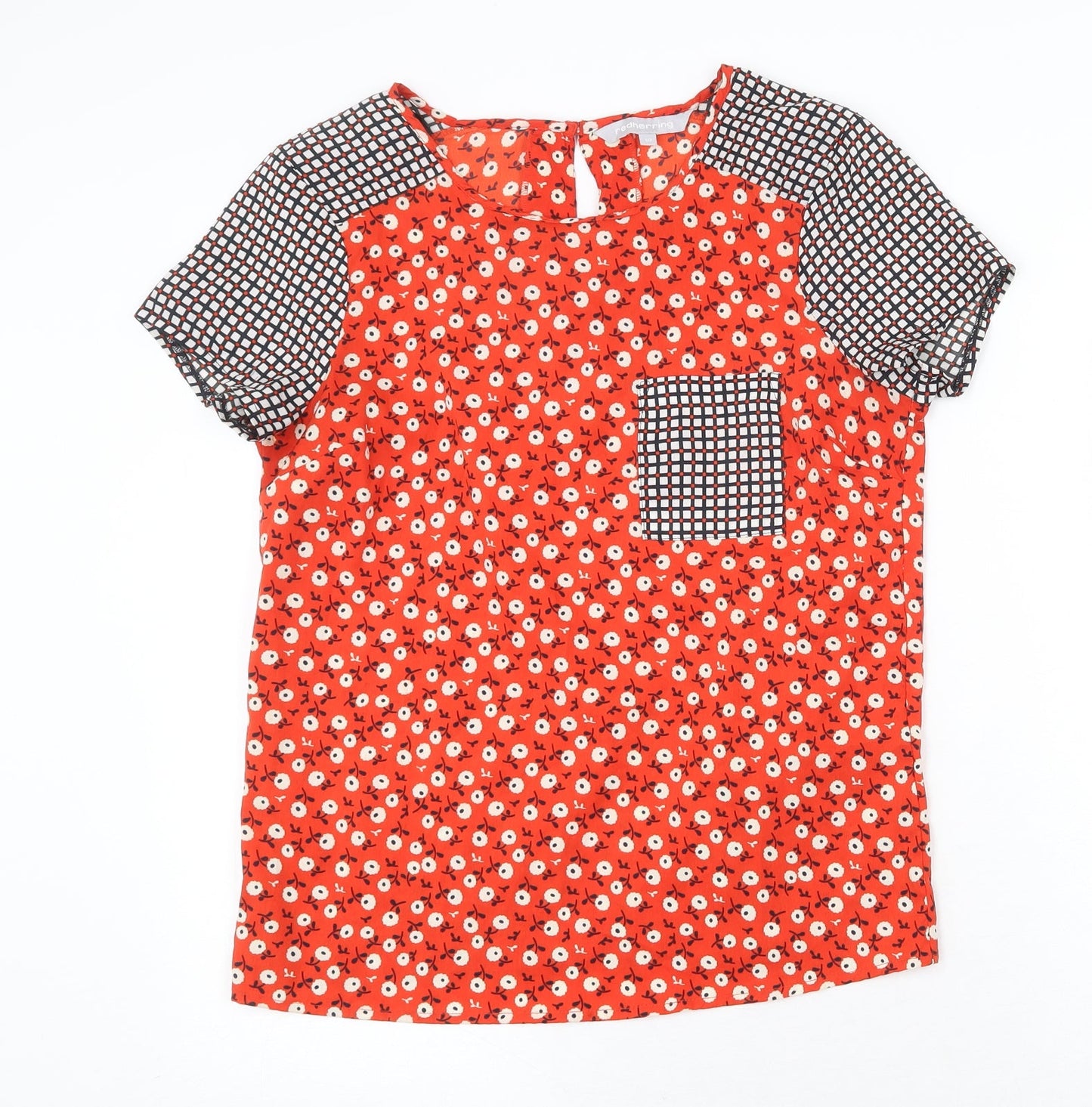 Womens UK Size 10 Red Herring Red Basic Blouse
