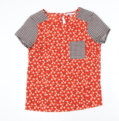 Womens UK Size 10 Red Herring Red Basic Blouse