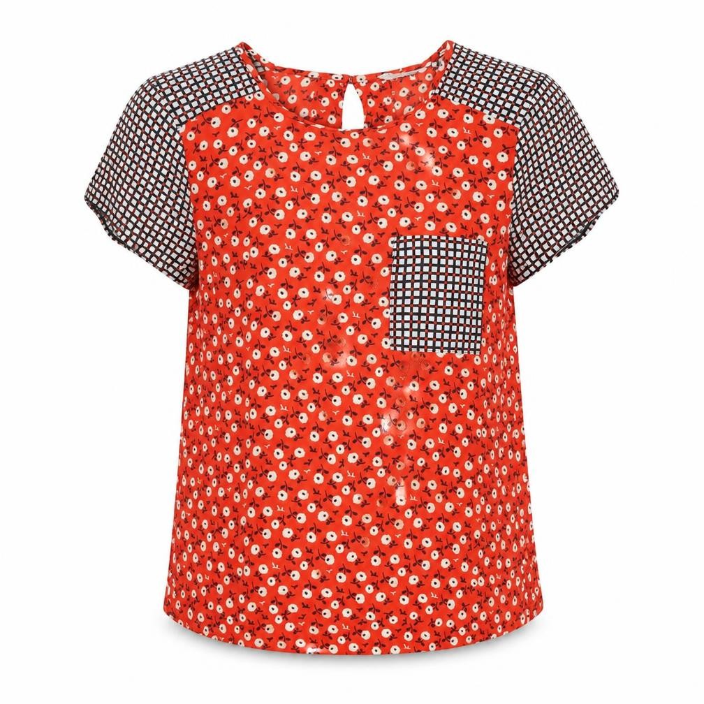 Womens UK Size 10 Red Herring Red Basic Blouse