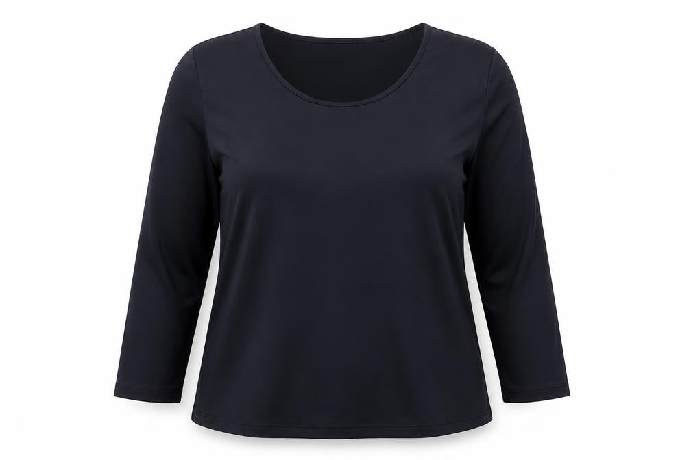 Womens UK Size 12 AMARANTO Black Basic Blouse
