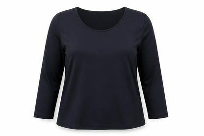 Womens UK Size 12 AMARANTO Black Basic Blouse