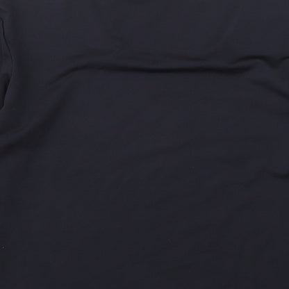 AMARANTO Womens Black Polyester Basic Blouse Size 12 Round Neck