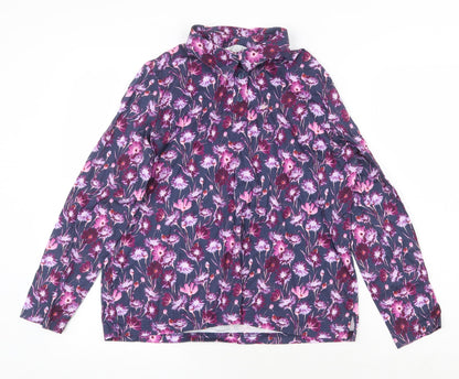 Womens UK Size L EWM Purple Basic Button-Up