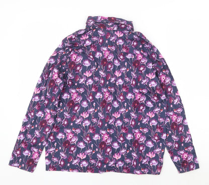 Womens UK Size L EWM Purple Basic Button-Up