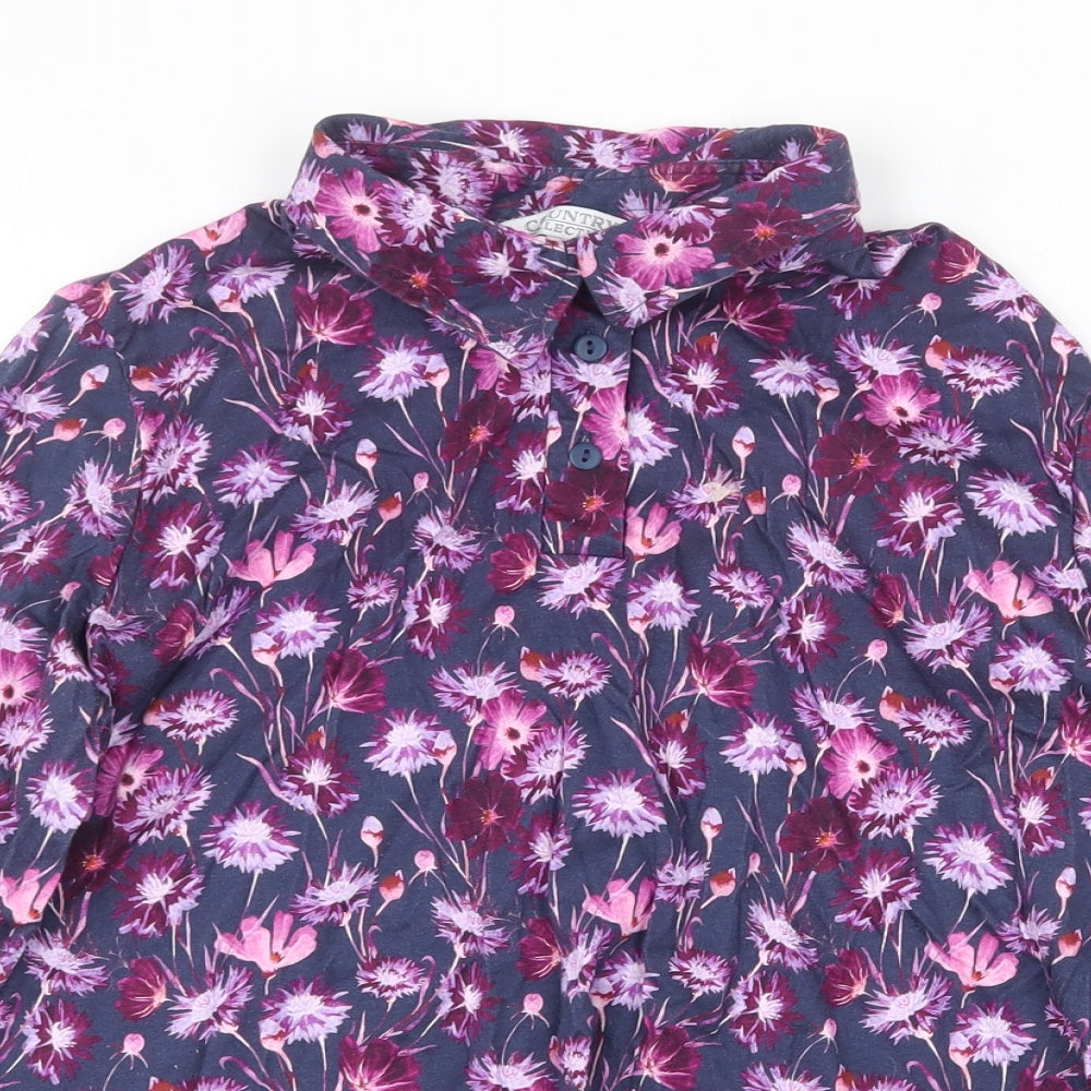 Womens UK Size L EWM Purple Basic Button-Up
