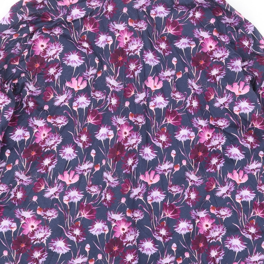 Womens UK Size L EWM Purple Basic Button-Up
