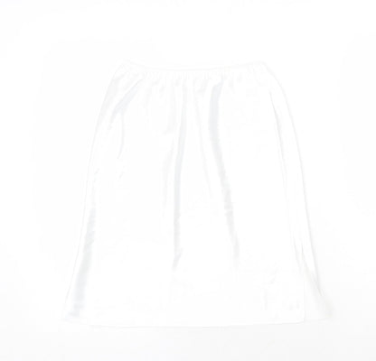 Marks and Spencer Womens White Polyester A-Line Skirt Size 8